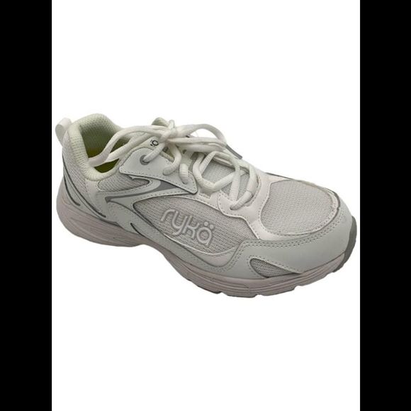 Ryka Leather & Mesh Anatomic Walking Sneaker Standout White - Medium - Picture 1 of 3